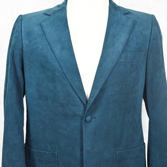 GORGEOUS Vintage Vincent Kari California Midnight Blue Ultrasuede Sport Coat 40R